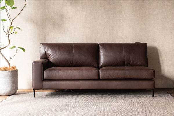 Genuine leather one elbow sofa